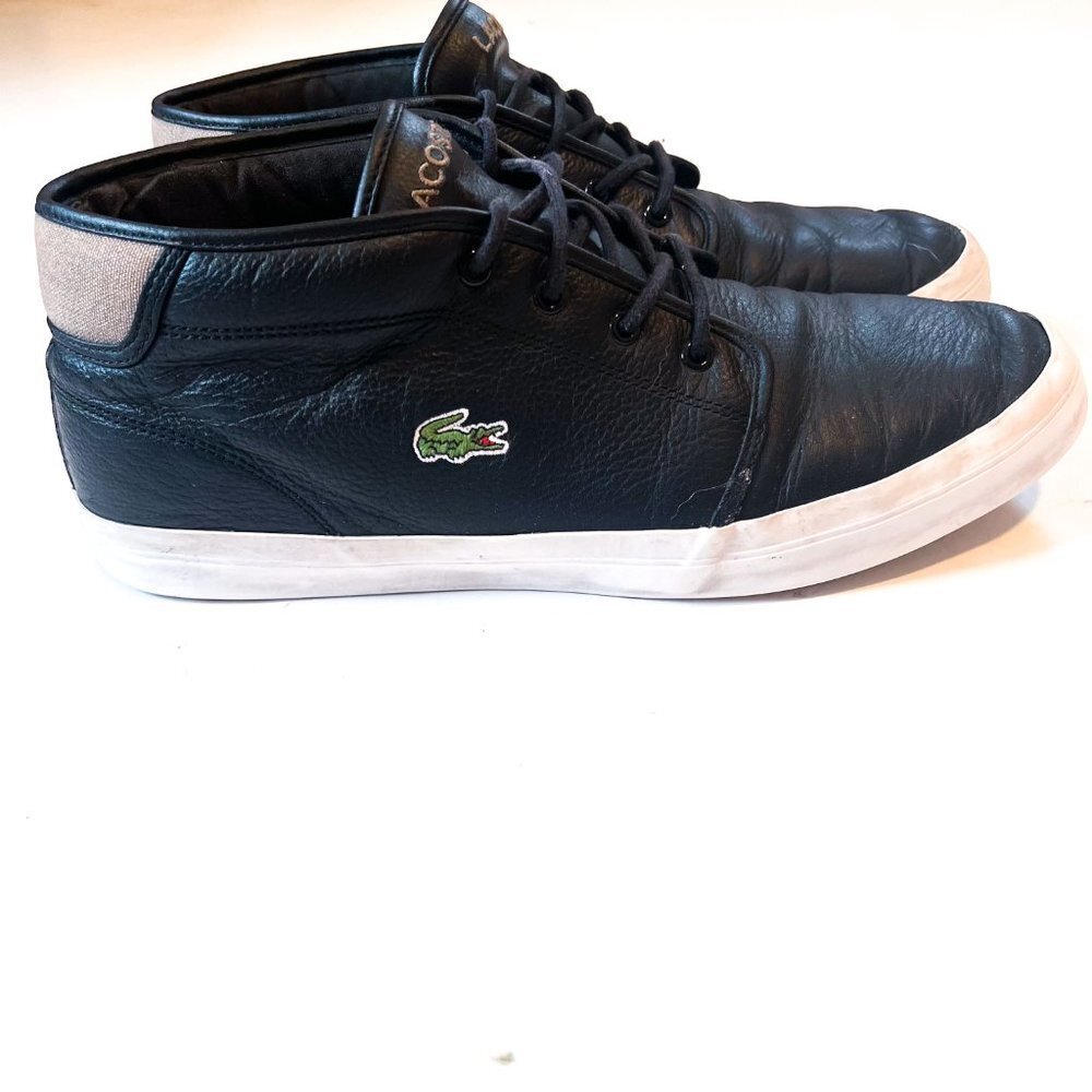Lacoste Men's Ampthill Chunky Leather High-Top Trainer Sneakers Chukka Size 13